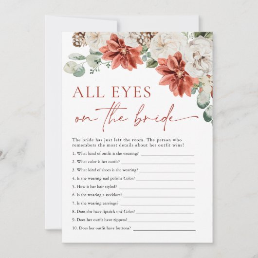 レッドウィンターオールアイズオンザブライドブライダルゲーム 招待状 (正面)