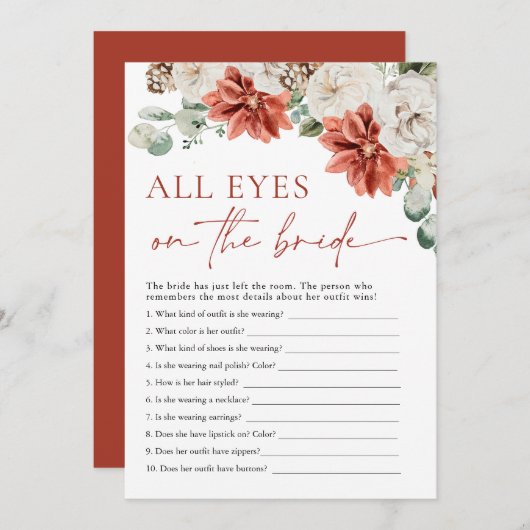 レッドウィンターオールアイズオンザブライドブライダルゲーム 招待状 (正面/裏面)