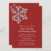 レッドウィンタークリスタル甘い誕生日パーティーへの招待 招待状 (正面/裏面)
