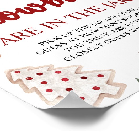 レッドウィンタークリスマススノーボールゲーム数を推測 ポスター (角)