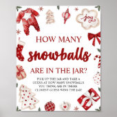 レッドウィンタークリスマススノーボールゲーム数を推測 ポスター (正面)