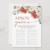 レッドウィンタークリスマスブライダルシャワーエプロンゲーム 招待状 (正面)