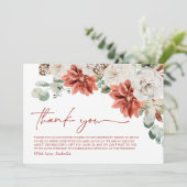 レッドウィンタークリスマスブライダルシャワーサンキューカード 招待状 (スタンド正面)