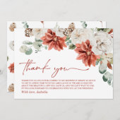 レッドウィンタークリスマスブライダルシャワーサンキューカード 招待状 (正面/裏面)