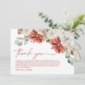 レッドウィンタークリスマスブライダルシャワーサンキューカード 招待状 (スタンド正面)