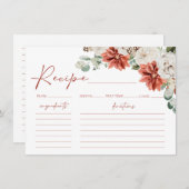 レッドウィンタークリスマスブライダルシャワーレシピカード 招待状 (正面/裏面)