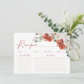レッドウィンタークリスマスブライダルシャワーレシピカード 招待状 (スタンド正面)