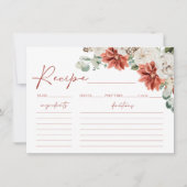 レッドウィンタークリスマスブライダルシャワーレシピカード 招待状 (正面)