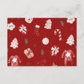 レッドウィンタークリスマスベビーシャワーサンキューカード エンクロージャーカード (裏面)