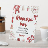 レッドウィンタークリスマスベビーシャワーモモモモザバーサイン 台座サイン (インサイチュ)