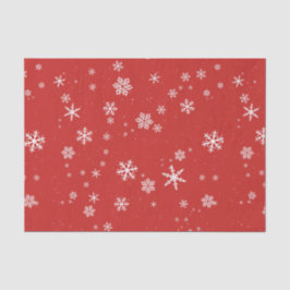 レッドウィンタークリスマスホリデーに雪の結晶 薄葉紙