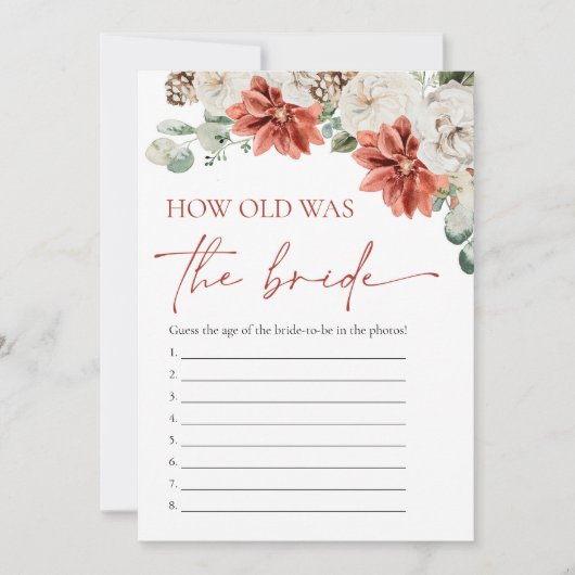 レッドウィンタークリスマス新婦ゲームは何歳だった 招待状 (正面)