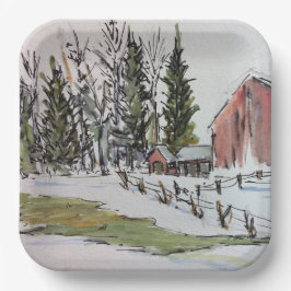 レッドウィンターバーン紙プレートインク/水彩洗剤 ペーパープレート