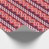 レッドウィンターフェアアイルクリスマスホリデーギフト ラッピングペーパー (角)