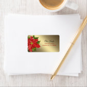 レッドウィンターフラワークリスマス住所 シール (インサイチュ)