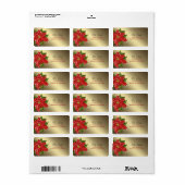 レッドウィンターフラワークリスマス住所 シール (フルシート)