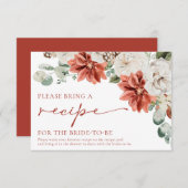 レッドウィンターブライダルシャワーお願いレシピ エンクロージャーカード (正面/裏面)