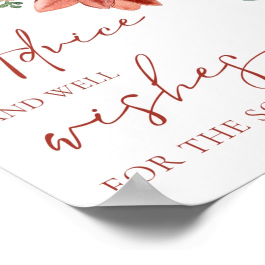 レッドウィンターブライダルシャワーアドバイスとウェルウィッシュ ポスター (角)