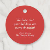 レッドウィンターベリーとジュニパーリースクリスマス フェイバータグ (裏面)