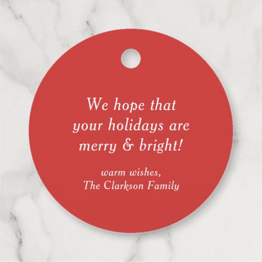 レッドウィンターベリーとジュニパーリースクリスマス フェイバータグ (裏面)