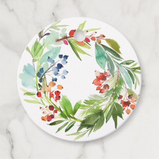 レッドウィンターベリーとジュニパーリースクリスマス フェイバータグ (正面)