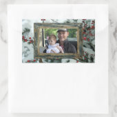 レッドウィンターベリーのクリスマスホリデーシール 長方形シール (バッグ)