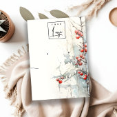 レッドウィンターベリーのロゴイヤリングネックレスホルダー 名刺