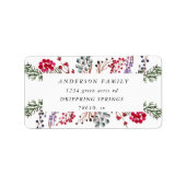 レッドウィンターベリーの休日差出人住所ラベル ラベル (正面)