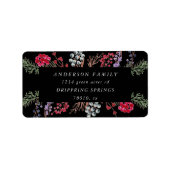 レッドウィンターベリーの休日差出人住所ラベル ラベル (正面)