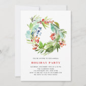 レッドウィンターベリーアンドジュニパーリースホリデーパーティー 招待状 (正面)