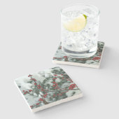 レッドウィンターベリークリスマスホリデーストーンコースター ストーンコースター (横)