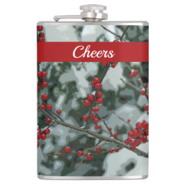 レッドウィンターベリークリスマスホリデードリンクフラスコ フラスク
