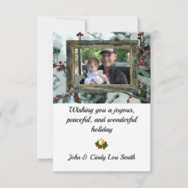 レッドウィンターベリークリスマスホリデーフラットカード