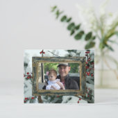 レッドウィンターベリークリスマスホリデーポストカード ポストカード (スタンド正面)