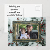 レッドウィンターベリークリスマスホリデーポストカード ポストカード (正面/裏面)