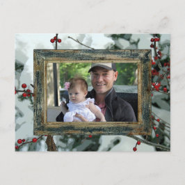 レッドウィンターベリークリスマスホリデーポストカード ポストカード