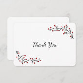 レッドウィンターベリーズフラットサンキューカード サンキューカード (正面/裏面)