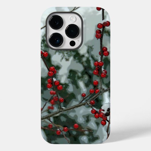 レッドウィンターベリーズホリデーセルフォンケース Case-Mate iPhoneケース (裏面)