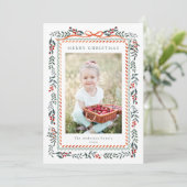 レッドウィンターベリーフレームメリークリスマス2写真 シーズンカード (スタンド正面)