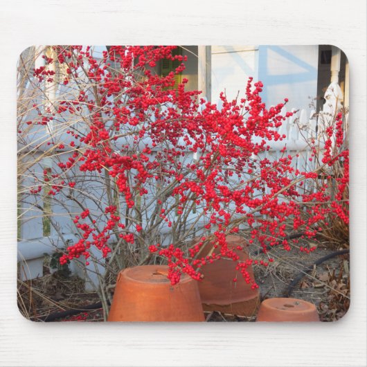 レッドウィンターベリー – Martha's Vineヤード マウスパッド (正面)