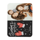 レッドウィンターミッテンス写真シーズンのご挨拶 マグネット (縦)