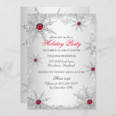 レッドウィンターワンダーランドクリスマスホリデーパーティー6 招待状 (正面/裏面)