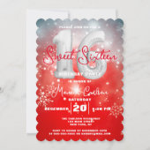 レッドウィンターワンダーランドSweet sixteen誕生日 招待状 (正面)