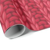 レッドウィンター編み物ウールパターン ラッピングペーパー (ロールコーナー)