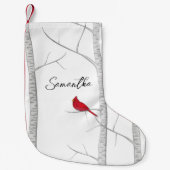 レッドウィンター(鳥)ショウジョウコウカンチョウパーソナライズされたクリスマス スモールクリスマスストッキング (正面)