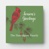 レッドウィンター（鳥）ショウジョウコウカンチョウパーソナライズされたテーブルトップ フォトプラーク (正面)