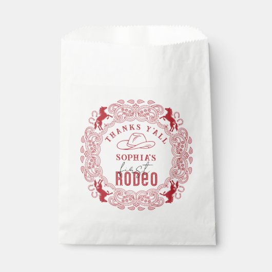 レッドウエスタンロデオファースト誕生日のバッグルスティ フェイバーバッグ (正面)