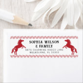 レッドウエスタンロデオホース差出人住所ラベルラス ラベル (インサイチュ)