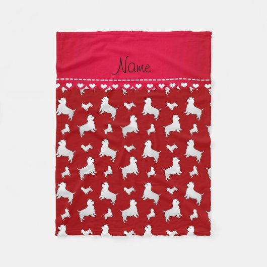 レッドウエストハイランドホワイトテリア犬の名前 フリースブランケット (正面)