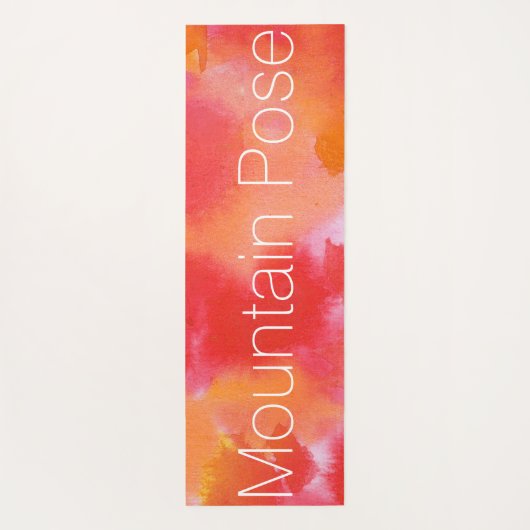 レッドウォリアーのポーズマウンテンポーズウォーターのカラー抽象芸術 ヨガマット (裏面)